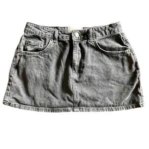 BDG Urban Outfitters Washed Black Denim Micro Mini Skirt 100% Cotton Sz 29 Waist